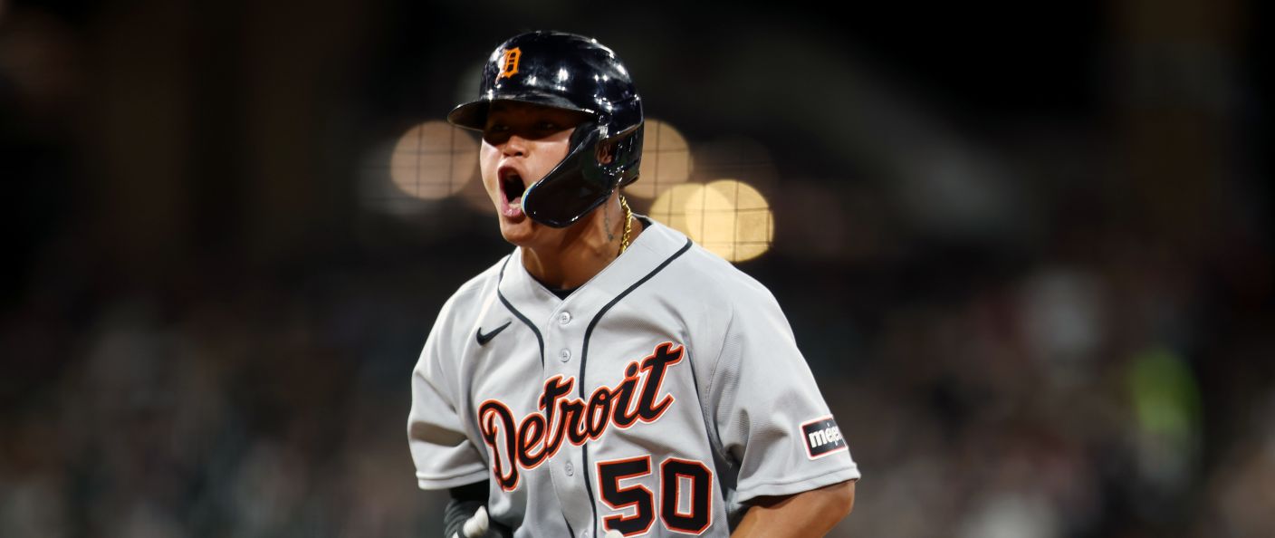 Action du match entre les Tigers et les White Sox, au Rate Field.
