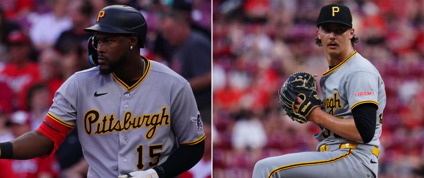 Action du match entre les Pirates et les Reds, au Great American Ball Park.