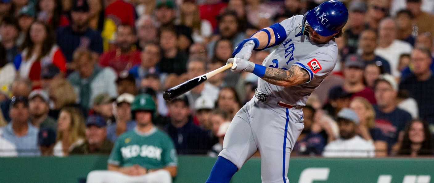 Action du match entre les Royals et les Red Sox, au Fenway Park.