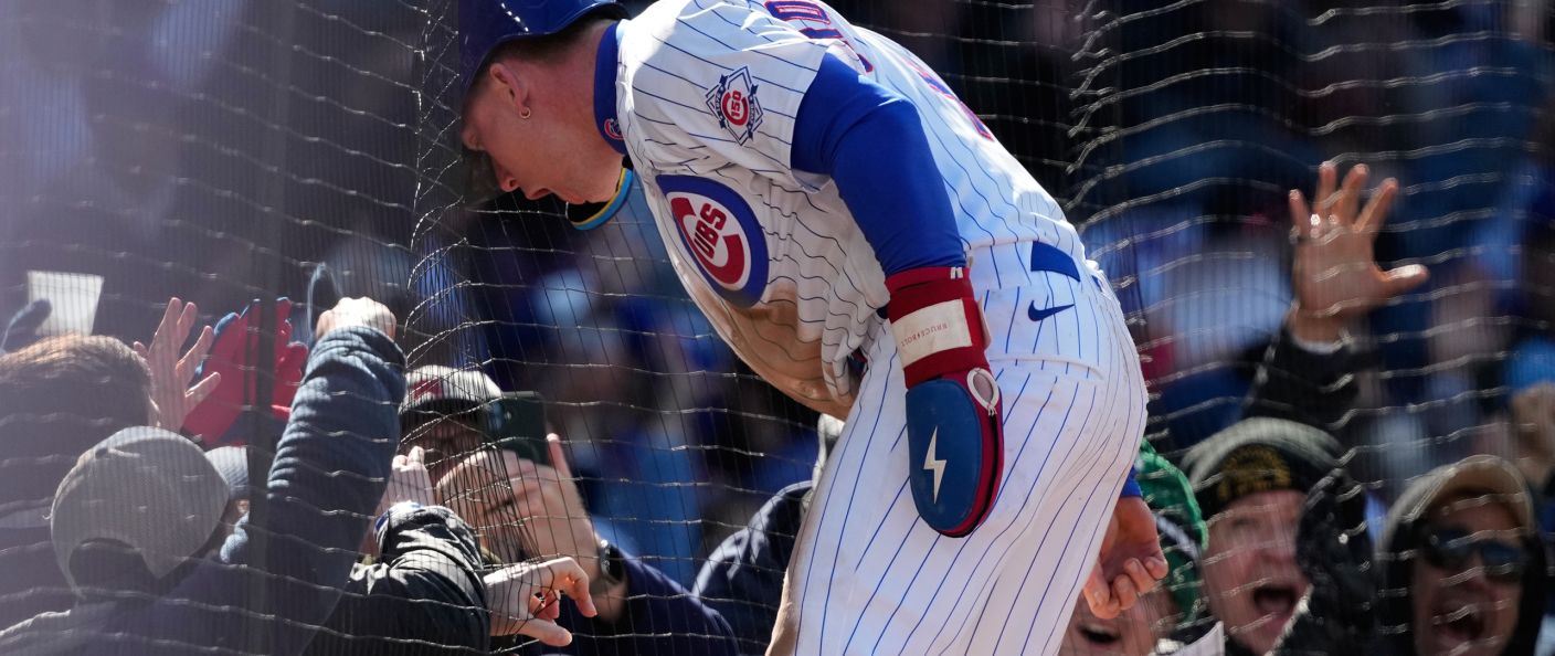 Action du match Cubs - Mets au Wrigley Field.