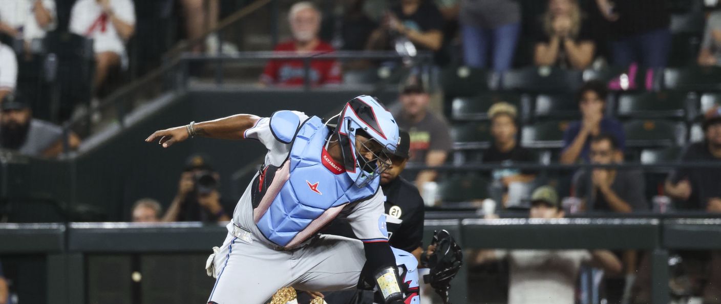 Action du match entre les Marlins et les Diamondbacks, au Chase Field.