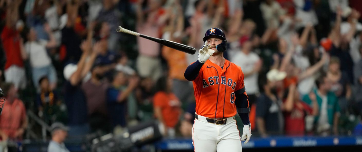Action du match Astros - Mariners au Daikin Park.