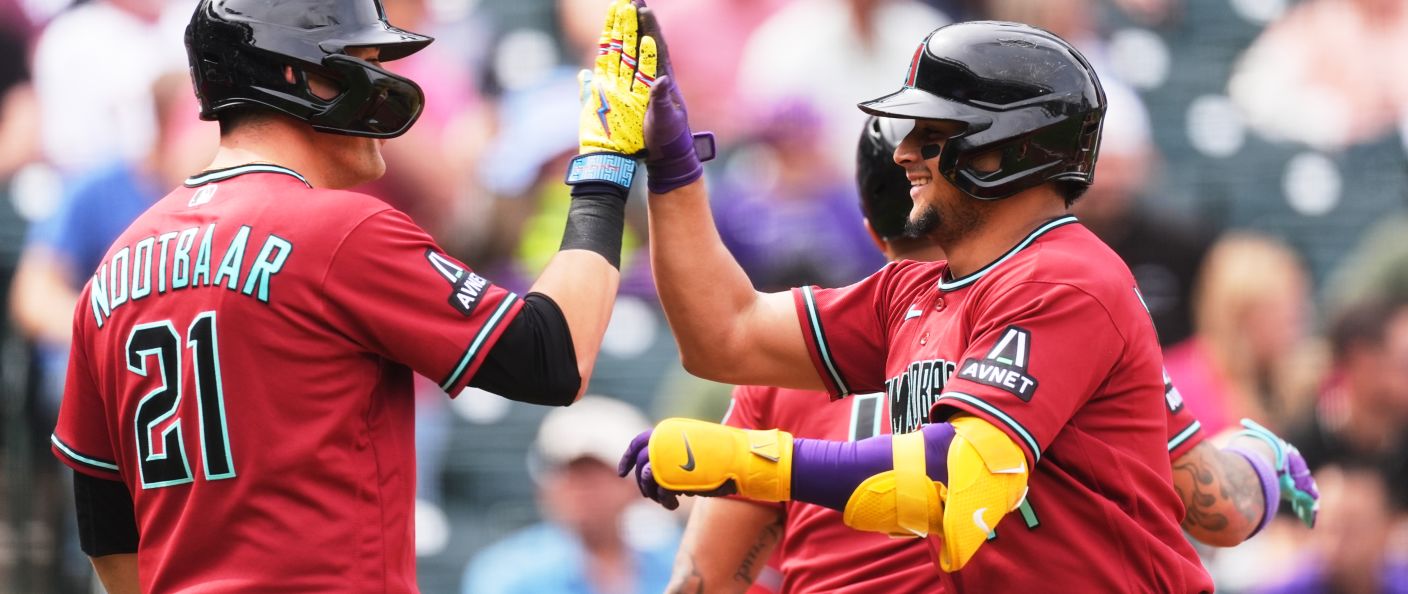 Action du match entre les Diamondbacks et les Rockies, au Coors Field.