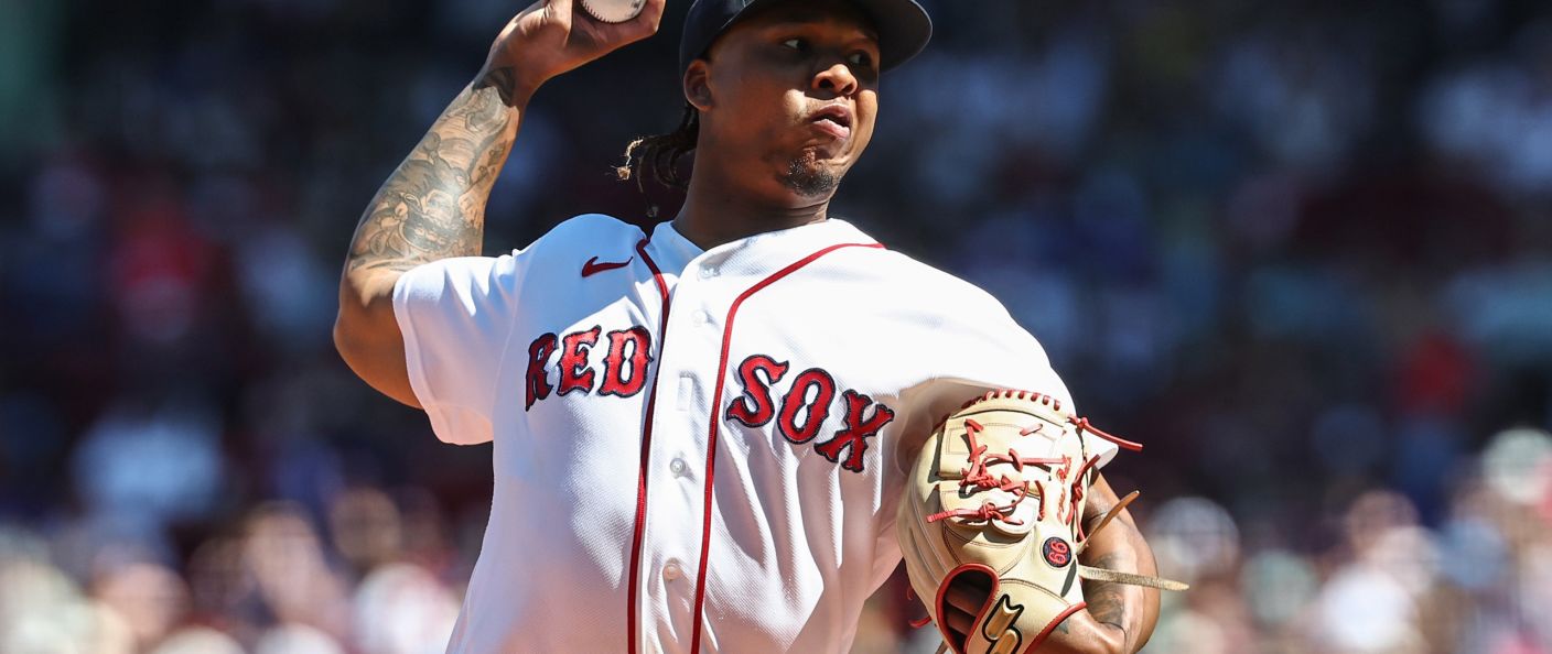 Action du match entre les Angels et les Red Sox, au Fenway Park.