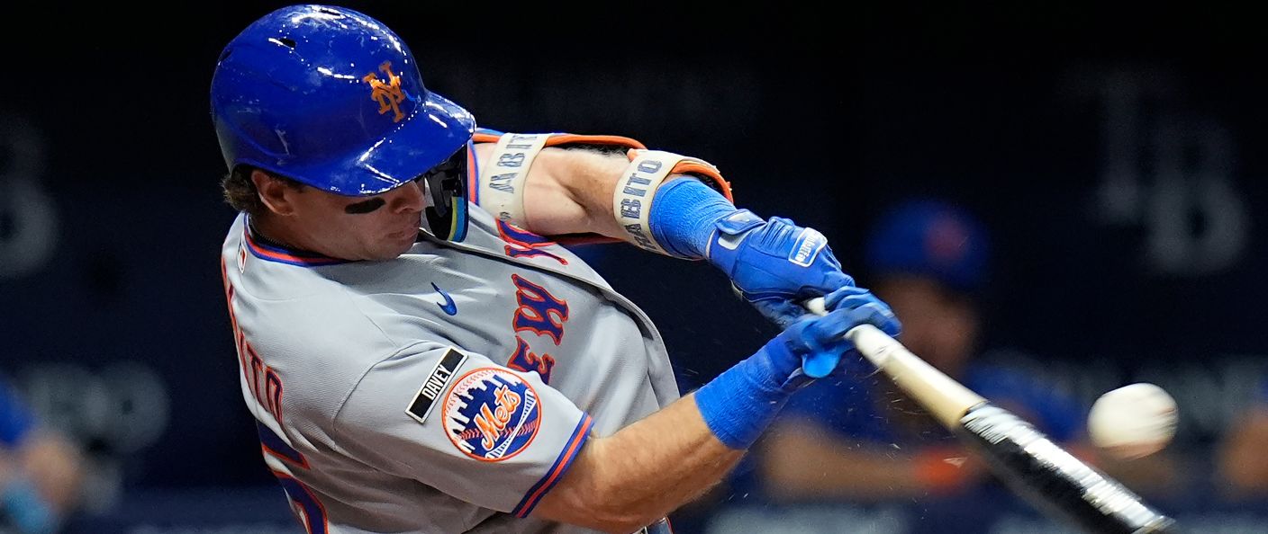 Action du match entre les Mets et les Rays, au Tropicana Field.