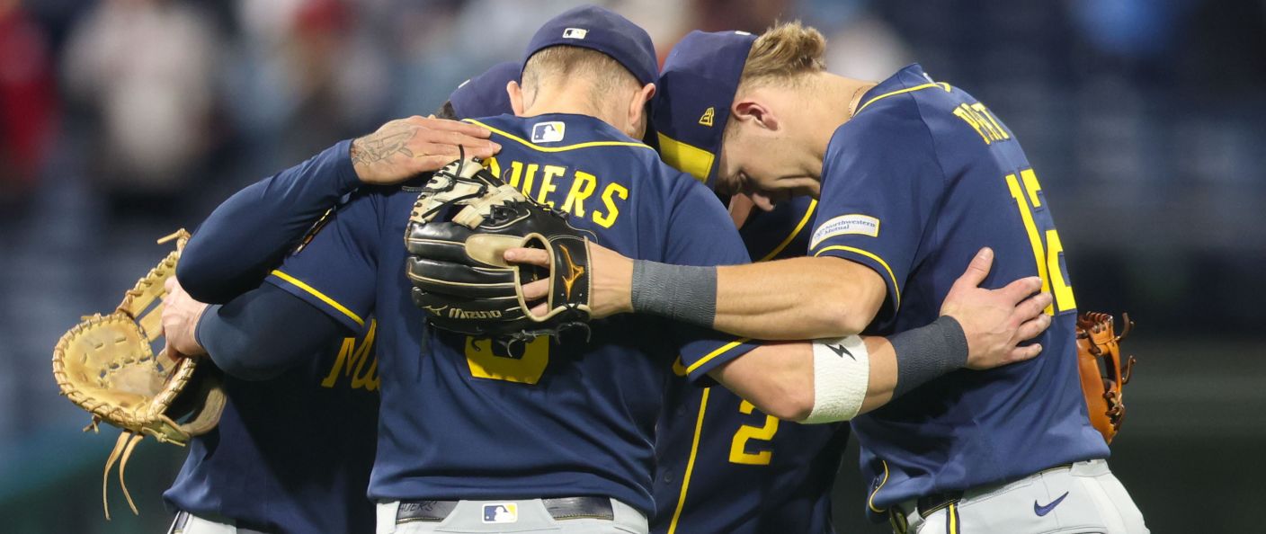 Action du match entre les Brewers et les Phillies, au Citizens Bank Park.