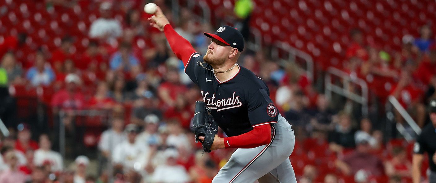 Action du match entre les Nationals et les Cardinals, au Busch Stadium.