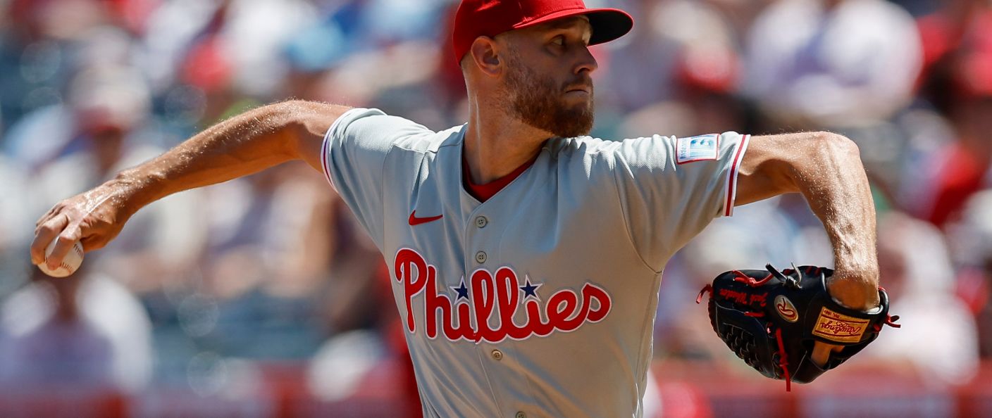 Action du match entre les Phillies et les Angels, au Angel Stadium.