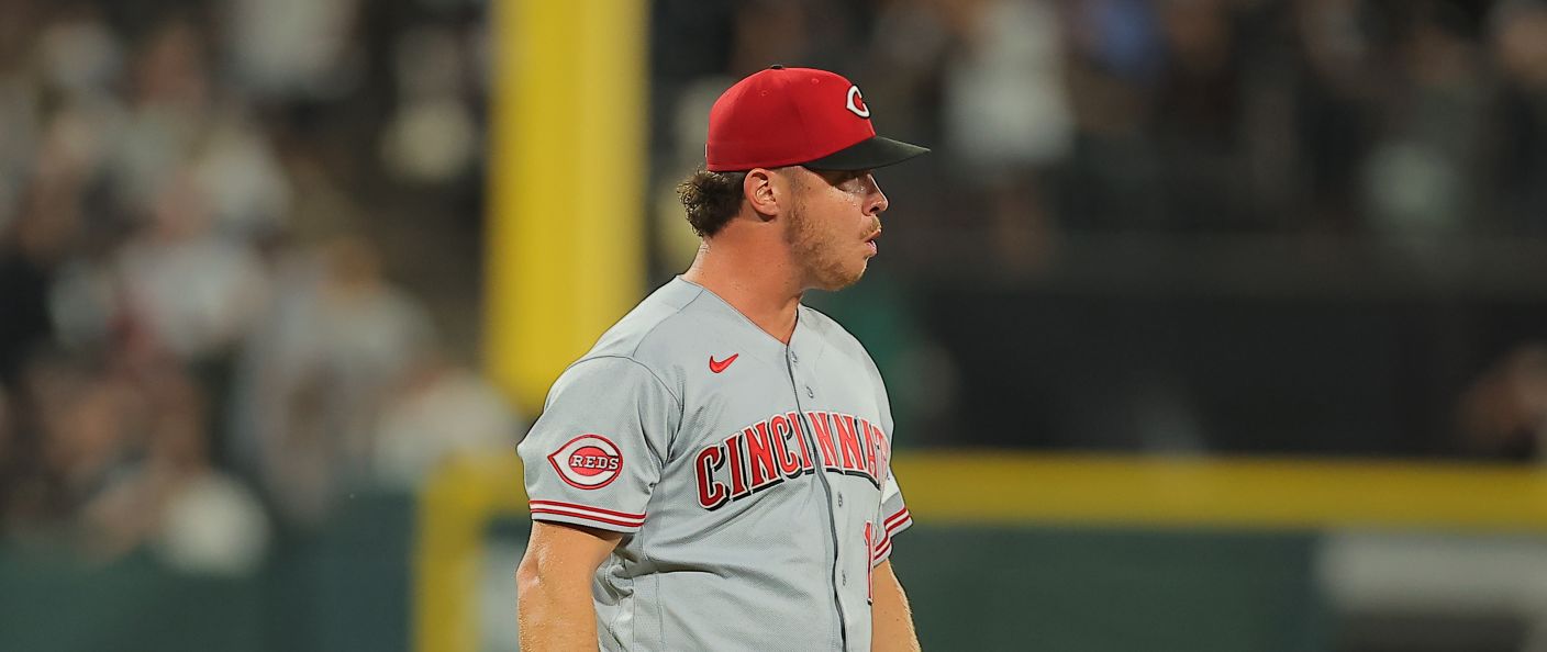 Action du match entre les Reds et les White Sox, au Rate Field.