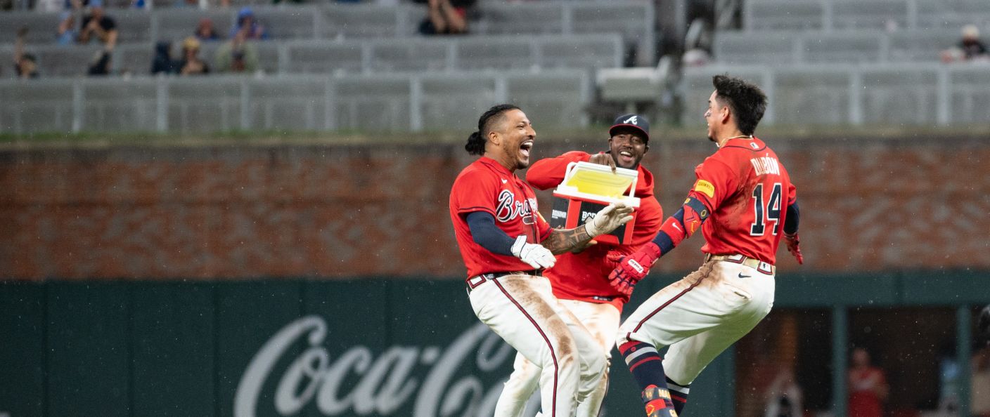 Action du match Braves - Nationals au Truist Park.