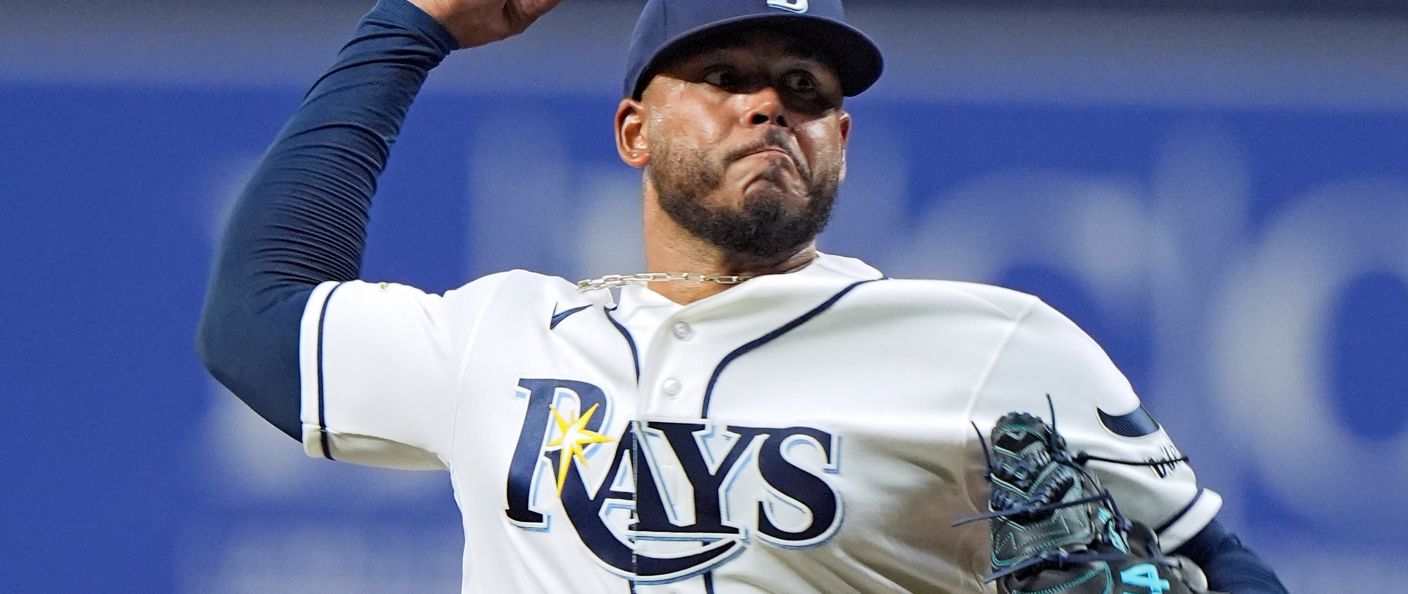 Action du match entre les Mets et les Rays, au Tropicana Field.