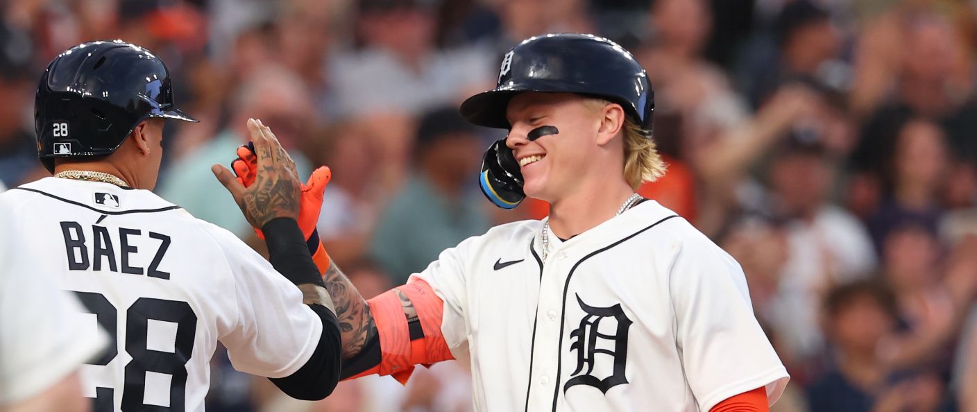 Action du match entre les Rays et les Tigers, au Comerica Park.
