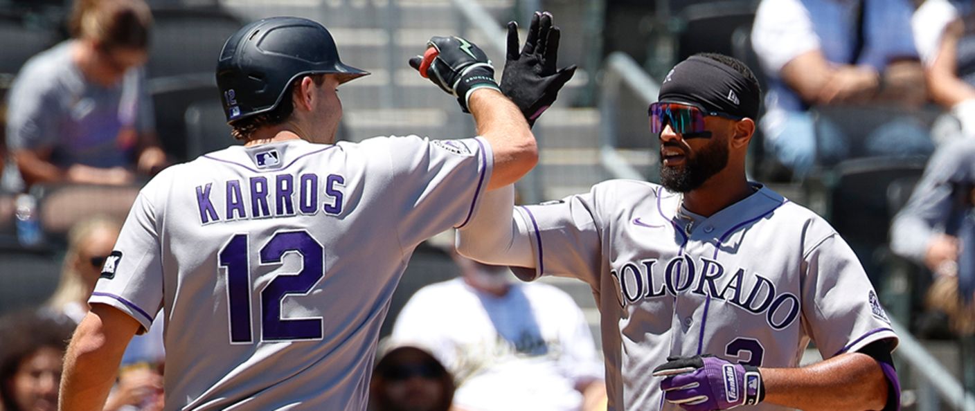 Action du match Athletics - Rockies au Las Vegas Ballpark.