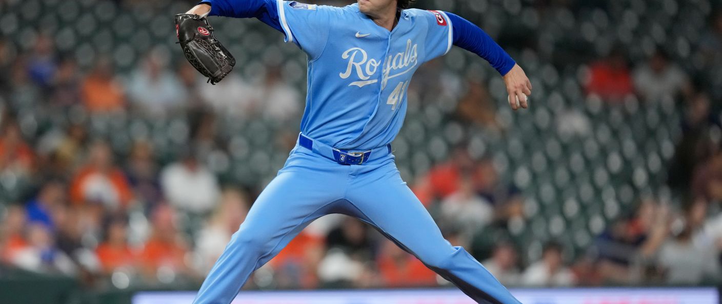 Action du match entre les Royals et les Astros, au Daikin Park.