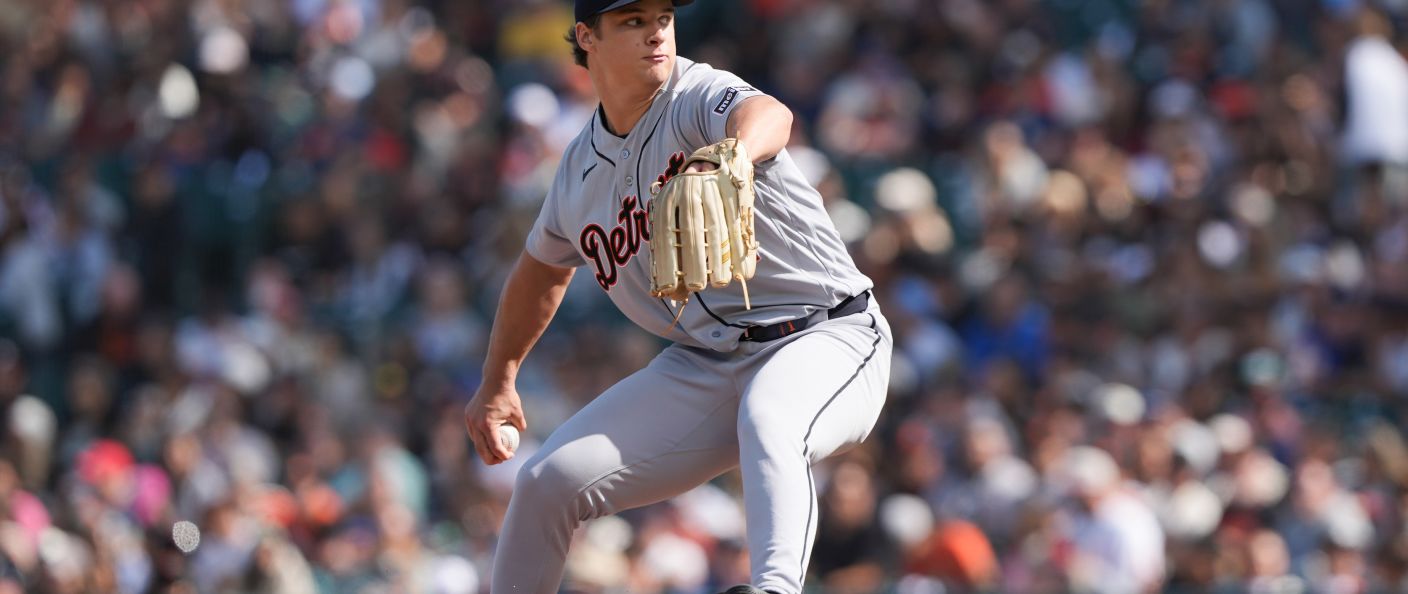 Action du match entre les Tigers et les Giants, à Oracle Park.