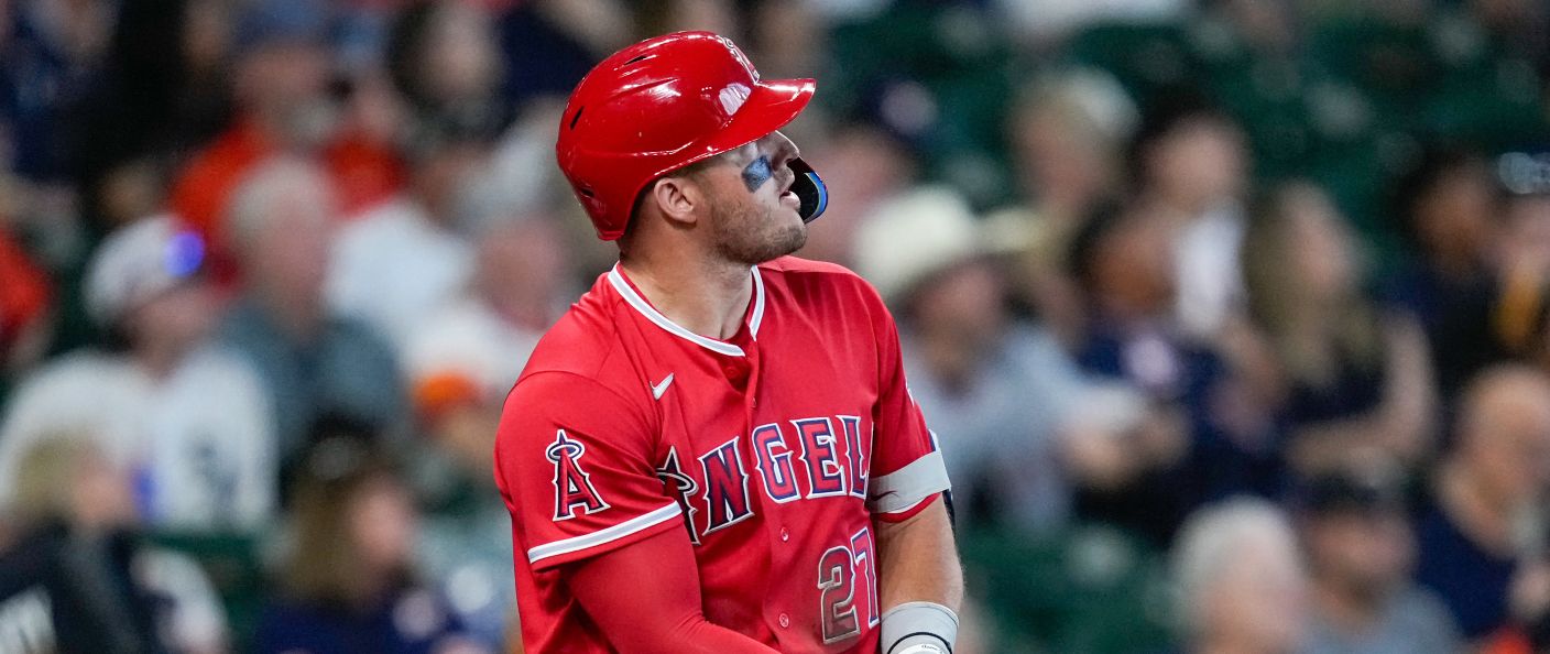 Action du match entre les Angels et les Astros, au Daikin Park.