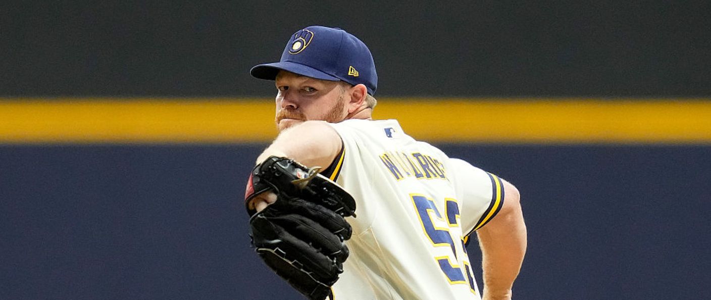 Action du match entre les Rays et les Brewers, au American Family Field.