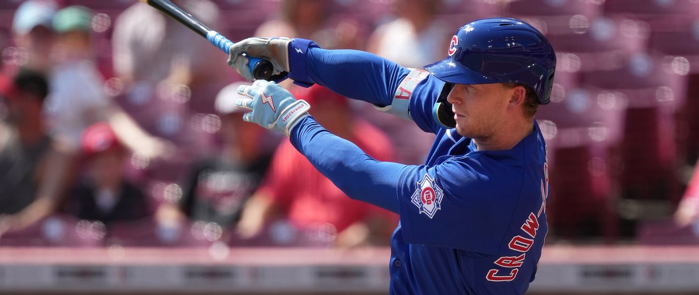 Action du match entre les Cubs et les Reds, au Great American Ball Park.