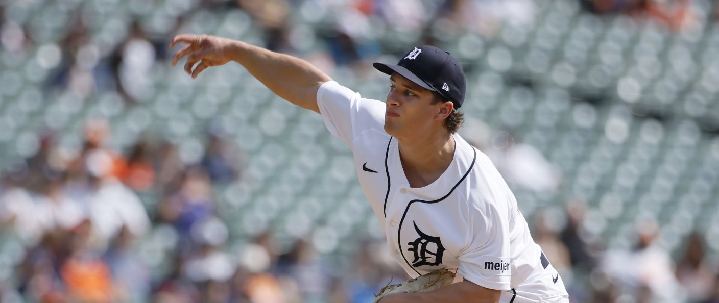 Action du match entre les Rockies et les Tigers, au Comerica Park.