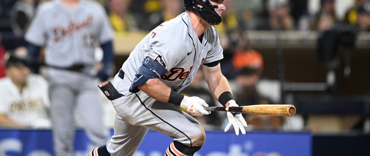 Action du match entre les Tigers et les Padres, au Petco Park.