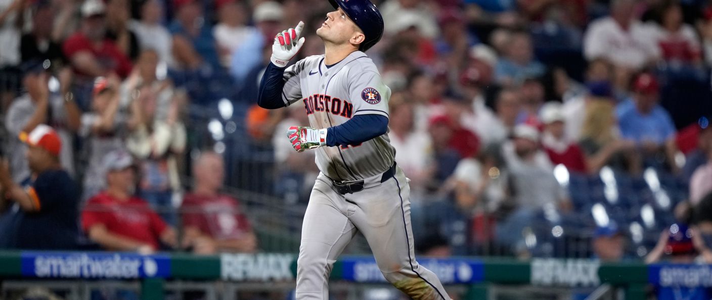 Action du match entre les Astros et les Phillies, au Citizens Bank Park.