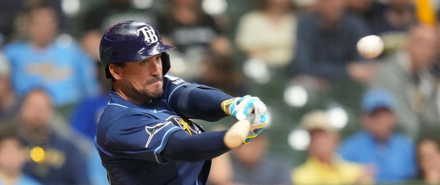 Action du match entre les Rays et les Brewers, au American Family Field.