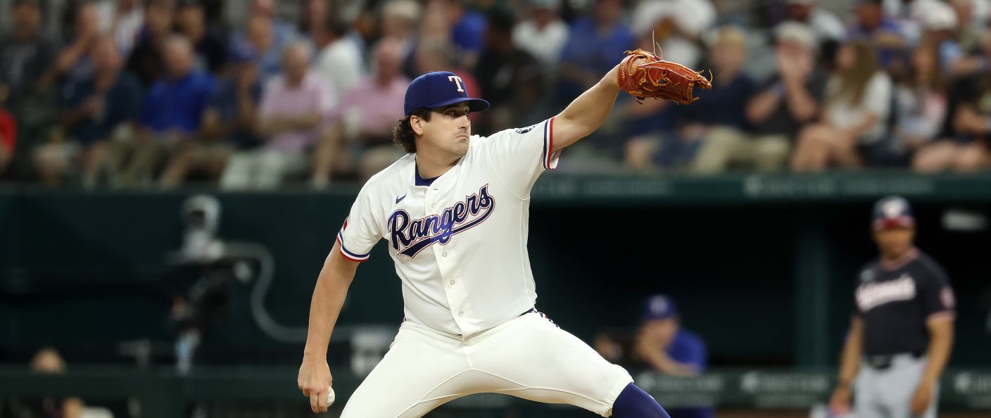 Action du match entre les Nationals et les Rangers, au Globe Life Field.