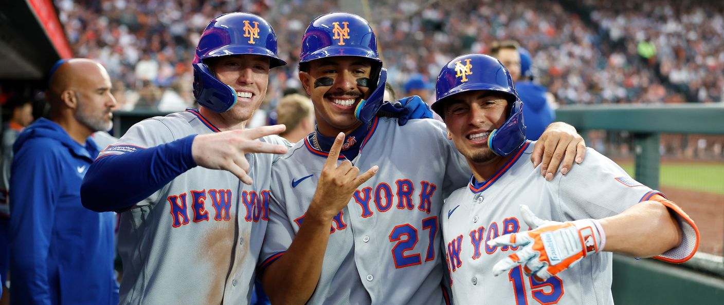 Action du match entre les New York Mets et les San Francisco Giants, au Oracle Park.