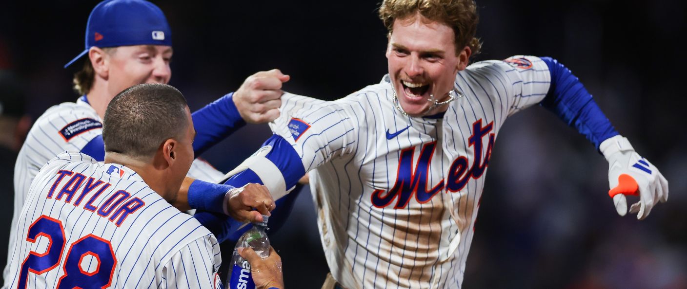 Action du match Mets - Tigers au Citi Field.