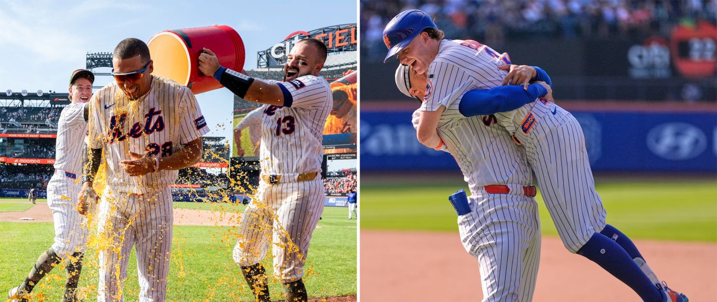 Action du match Mets - Yankees au Citi Field.