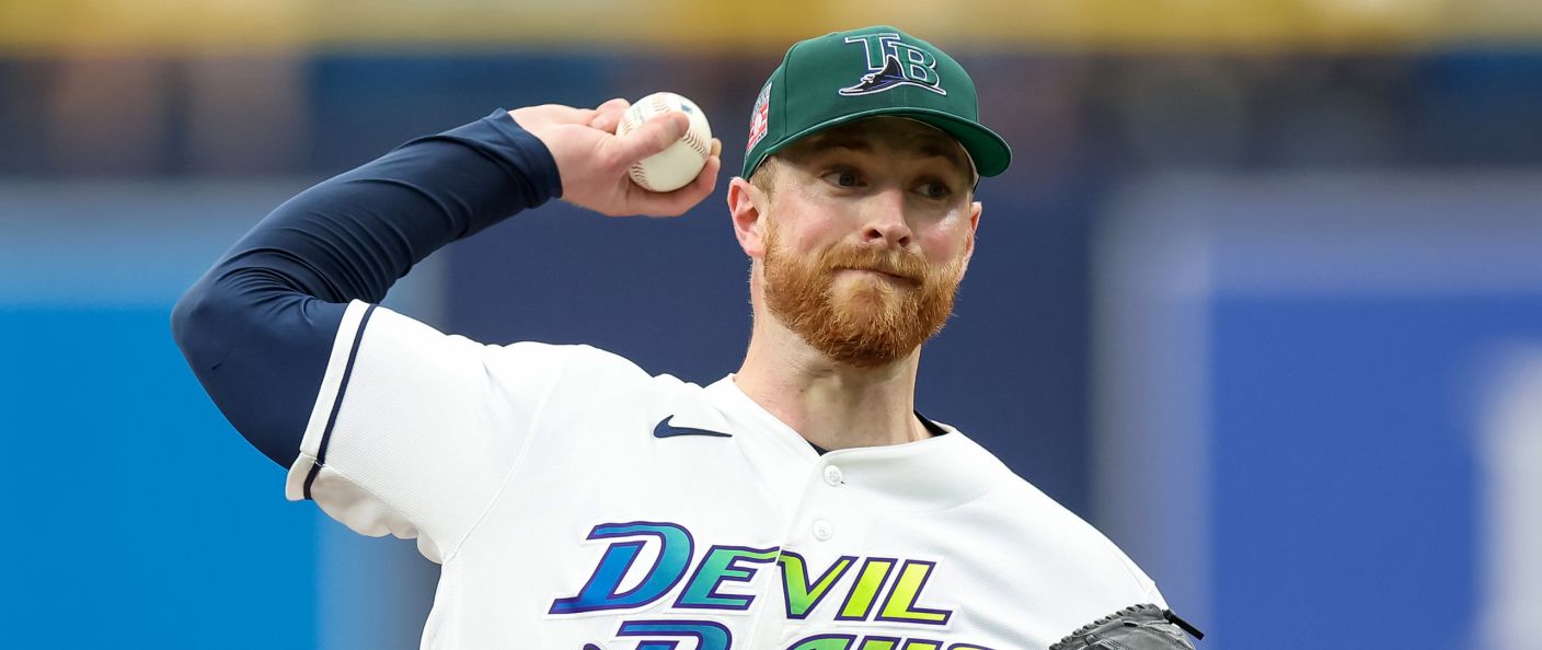 Action du match Rays - Guardians au Tropicana Field.