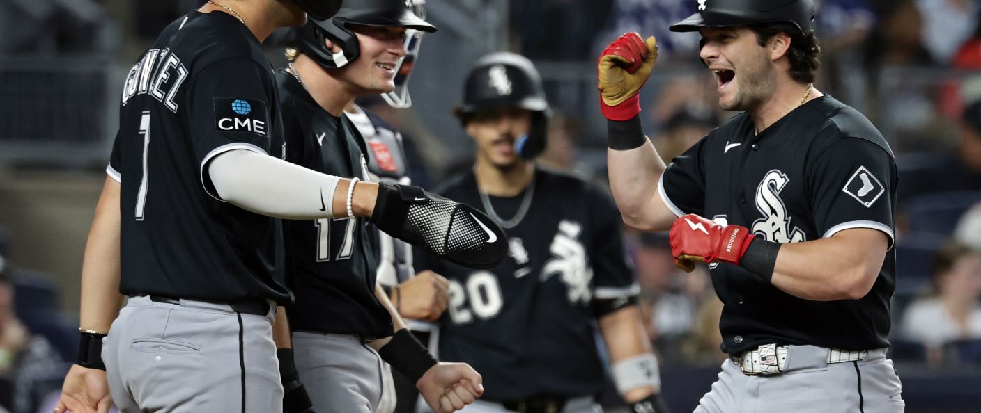 Action du match Yankees - White Sox au Yankee Stadium.