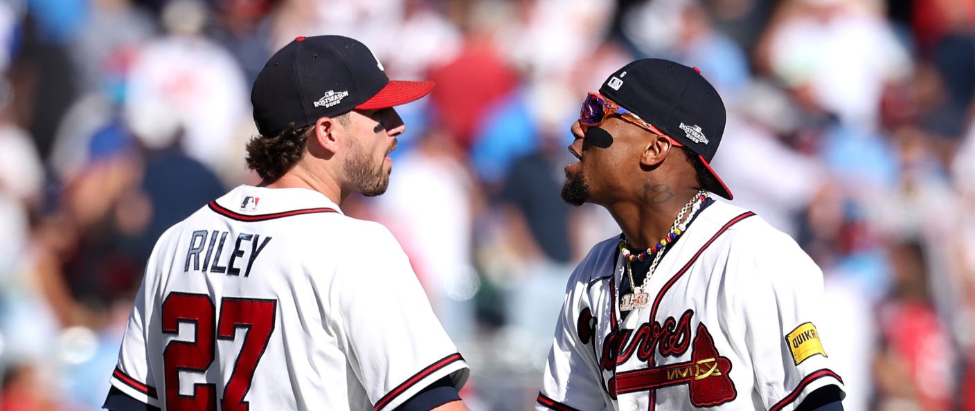 Action du match Braves - Phillies au Truist Park.