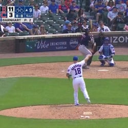 Cubs: Tucker Barnhart got a strike on Braves batter with eephus pitch