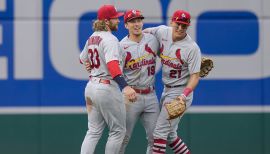 Cardinals Authentics: Game Worn Matt Carpenter Home Red Cap *1st DH at  Busch Stadium*