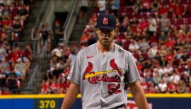 September 22, 2015: St. Louis Cardinals mascot Fredbird after a MLB  National League game between the St. Louis Cardinals and the Cincinnati  Reds. The Cardinals defeated the Reds 3-1 at Busch Stadium