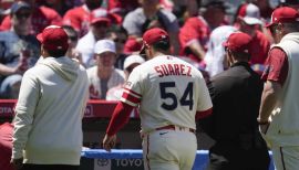 ANAHEIM, CA - JUNE 29: Los Angeles Angels pitcher Jose Soriano (59)  pitching during an MLB baseball game against the Chicago White Sox played  on June 29, 2023 at Angel Stadium in