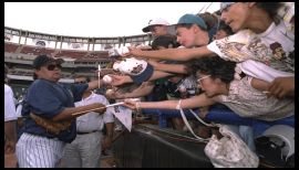 Garth Brooks in San Diego Padres 1999 Media Guide with Tony Gwynn