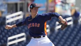 This is a 2019 photo of Forrest Whitley of the Houston Astros baseball  team. This image reflects the 2019 active roster as of Tuesday, Feb. 19,  2019, when this image was taken. (