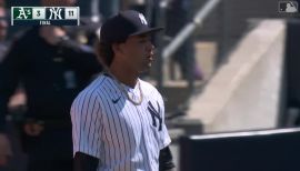 June 18, 2019 - Trenton, New Jersey, U.S - 20-year-old DEIVI GARCIA of the  Trenton Thunder tied the franchise record in just six innings by striking  out 15 batters in a game