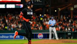 Baltimore Orioles Heston Kjerstad (75) running the bases during a