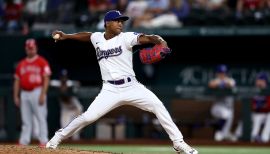 August 21, 2019: Texas Rangers relief pitcher Jonathan Hernandez