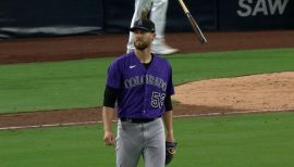 Colorado Rockies relief pitcher Daniel Bard left fielder Connor