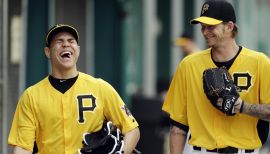 Pittsburgh Pirates Pedro Alvarez tosses his bat and walks to first base  forcing in Andrew McCutchen to score in the fourth inning of the New York  Mets 5-3 win at PNC Park