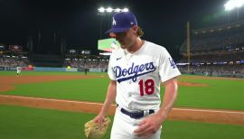 MIAMI, FL - AUGUST 26: Los Angeles Dodgers relief pitcher Alex Vesia (51)  pitches in relief for the Dodgers during the game between the Los Angeles  Dodgers and the Miami Marlins on