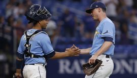 Durham Bulls pitcher Javy Guerra (55) during an International