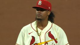 This is a 2022 photo of Génesis Cabrera of the St. Louis Cardinals baseball  team. This image reflects the St. Louis Cardinals active roster Saturday,  March 19, 2022, in Jupiter Fla., when