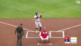 Travis Swaggerty's first MLB hit, 06/09/2022