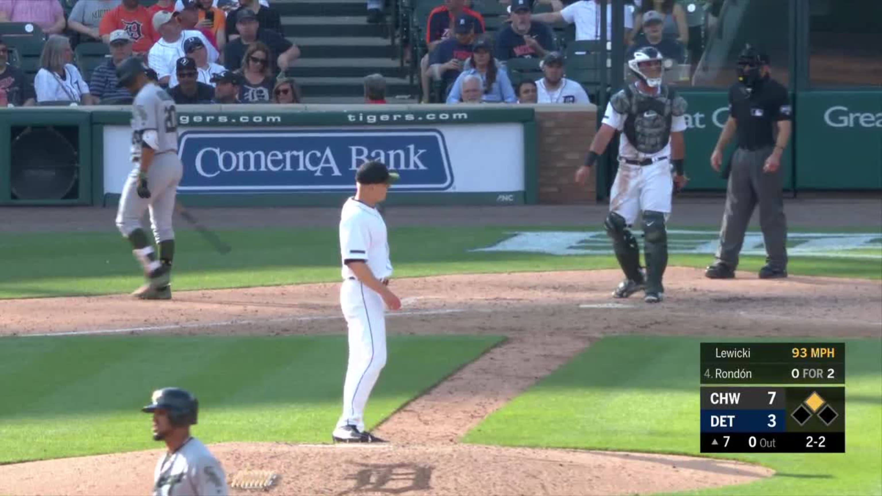 Jose Rondon strikes out swinging.