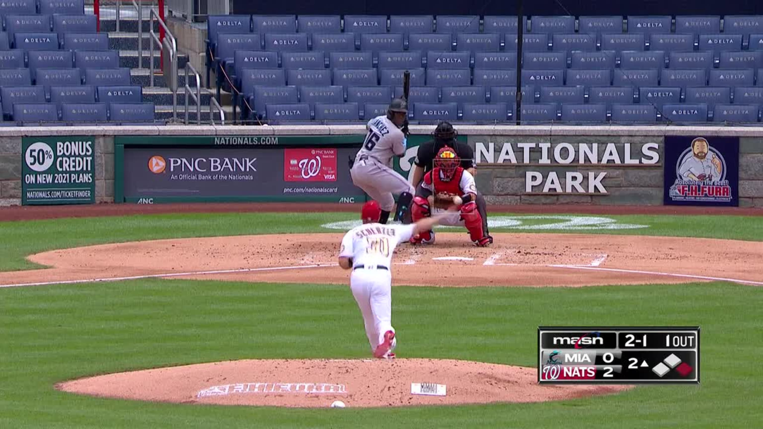 Max Scherzer Ball to Jesús Sánchez